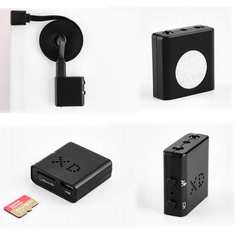 Covert audio recording mini spy camera, 1080P HD with night vision for personal surveillance.