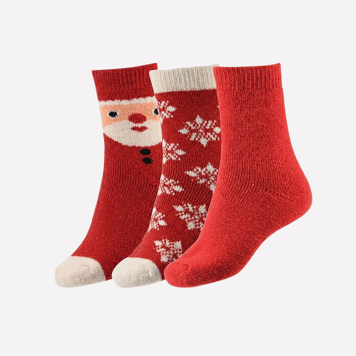 Stylish women's warm winter crew socks. Cozy, thick, & ideal for boots or casual cold-weather outfits.