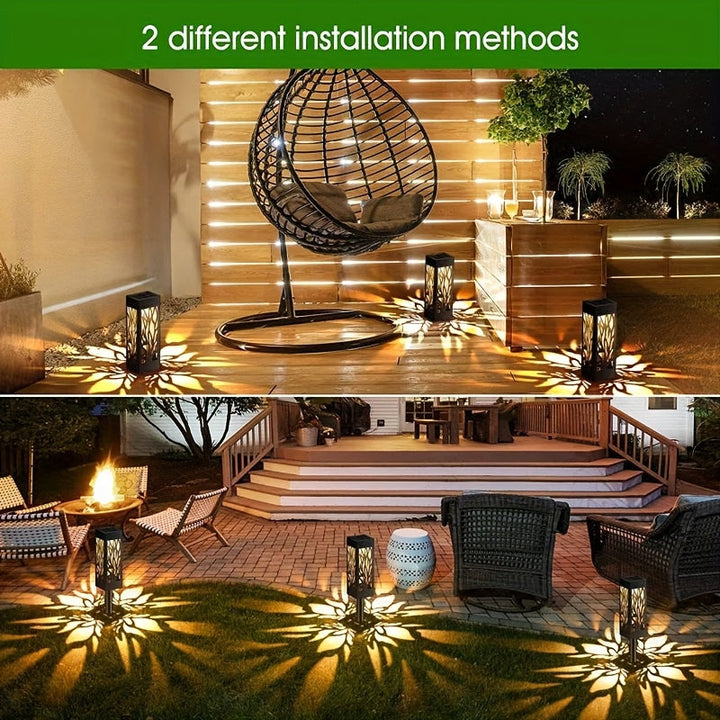 Versatile 8-pack solar motion sensor lights for garden, landscape, and outdoor decor, bright LED illumination.