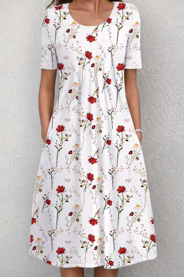 Women's Elegant Floral Midi Dress