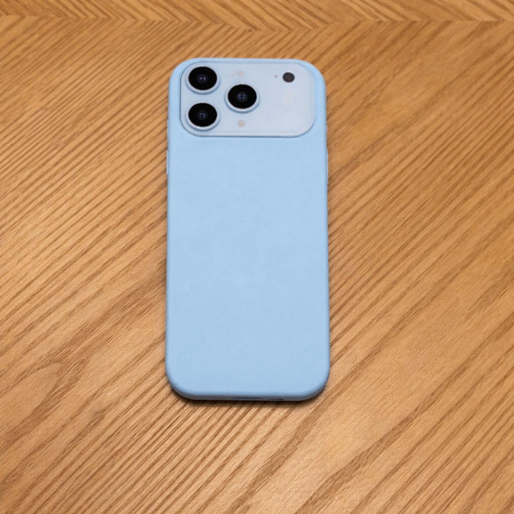Premium tech accessory: soft-touch silicone iPhone case with MagSafe compatibility for shockproof durability.