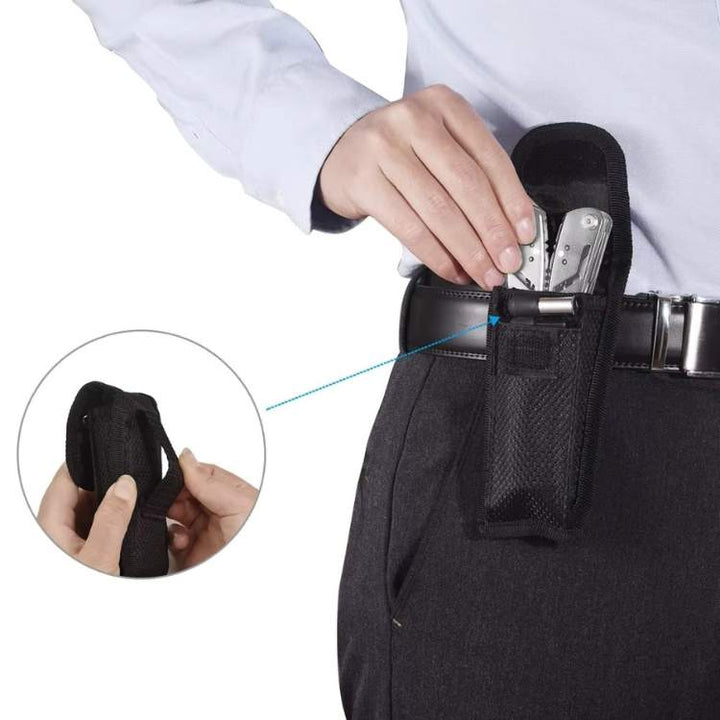Slim profile of the 24-in-1 compact stainless steel multi-tool. Portable everyday carry & emergency hand tool.
