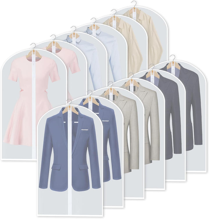 Multi-size PEVA garment protector bags, a 24-pack for all your clothing storage needs.