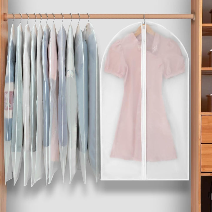 Home storage essential: 24 PEVA garment bags for keeping clothing dust-proof and pristine.