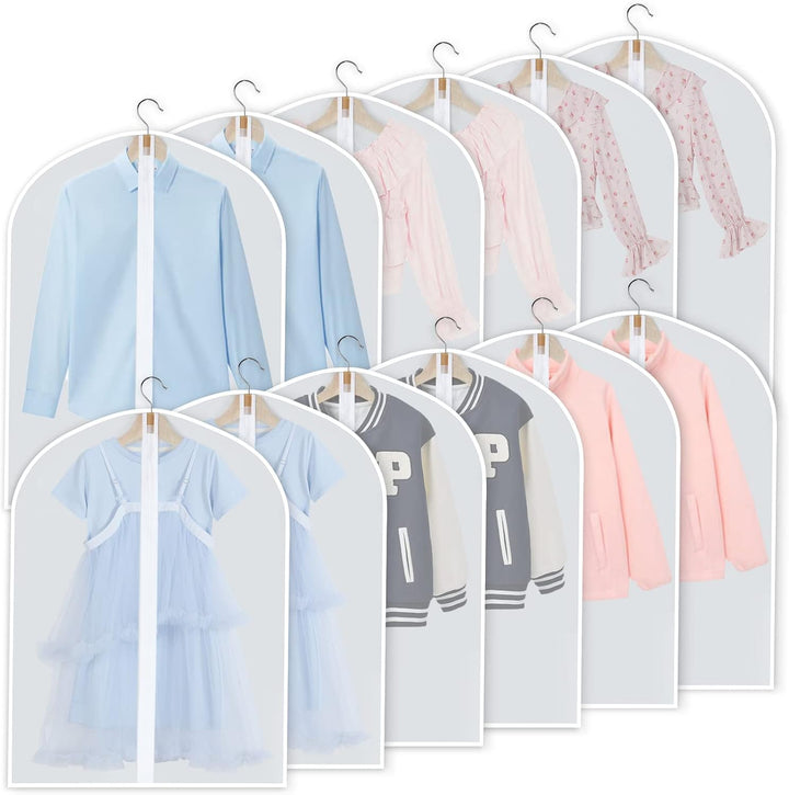 Reusable PEVA clothing covers, a 24-pack for effective dust, moth, and moisture protection.