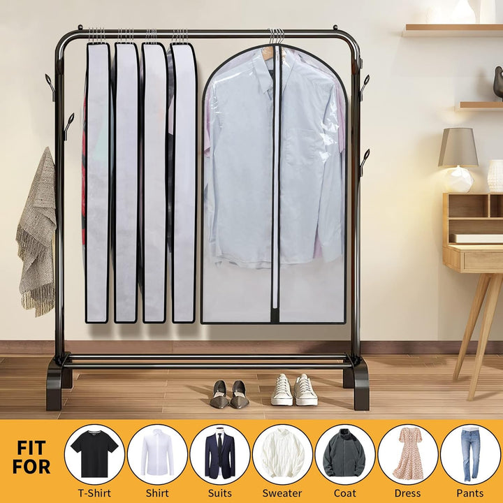 PEVA suit bags (24-pack, 3 sizes) for professional closet organization and garment protection.
