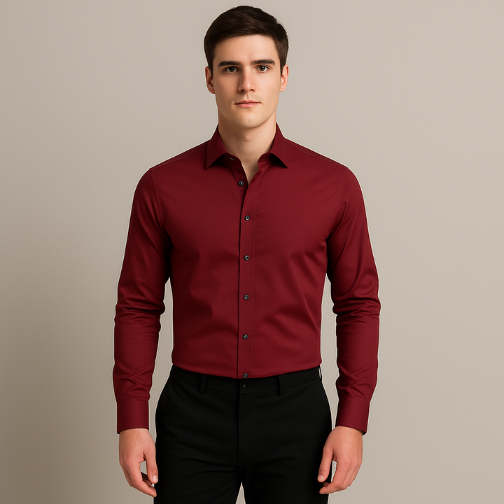 Men's professional stretch business shirt, regular fit, non-iron. Ideal office wear & formal events.