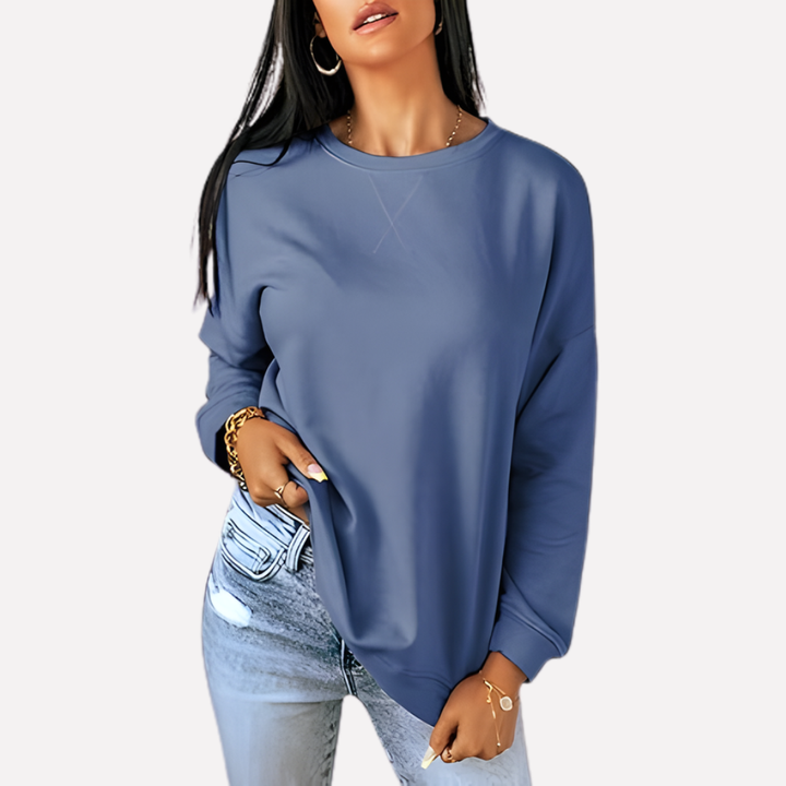 Everyday women's relaxed fit crew neck sweatshirt, soft fabric, perfect for casual styling.