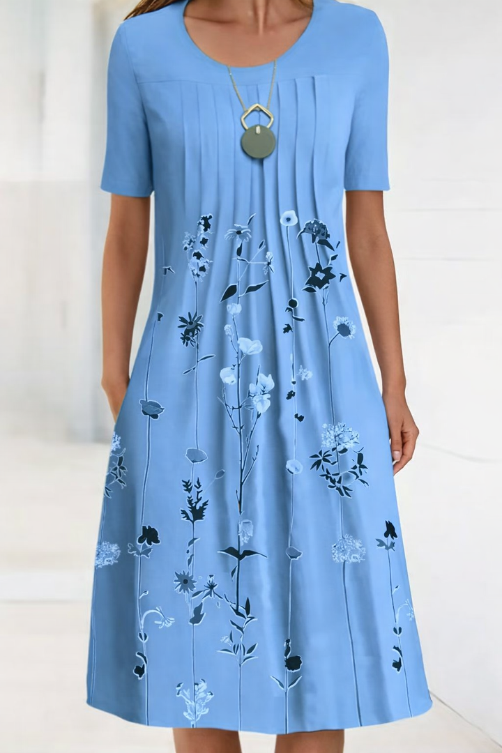 Women's Elegant Floral Midi Dress