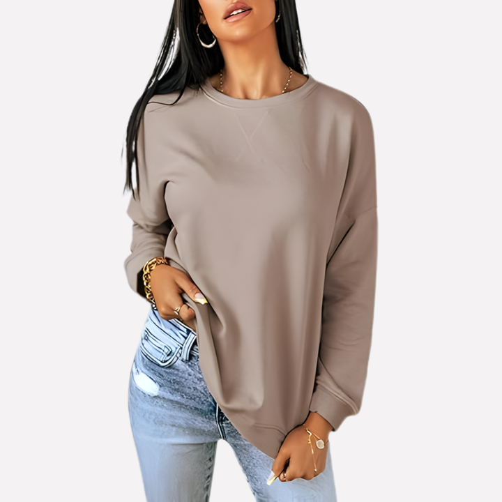 Ladies' versatile crew neck sweatshirt, relaxed fit, long sleeve for ultimate comfort.