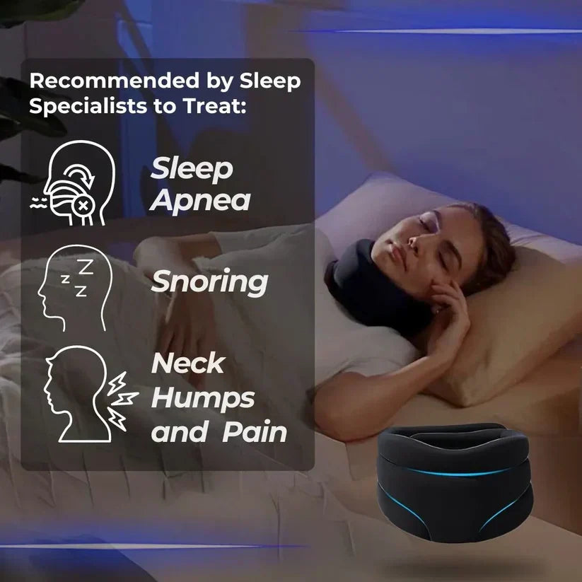 Advanced ergonomic sleep enhancer pillow, promoting snore-free nights & restful comfort for improved sleep quality.