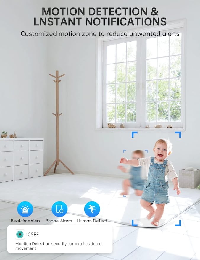 "360-degree light bulb security camera with night vision, installed in a socket, showing wireless panoramic home surveillance