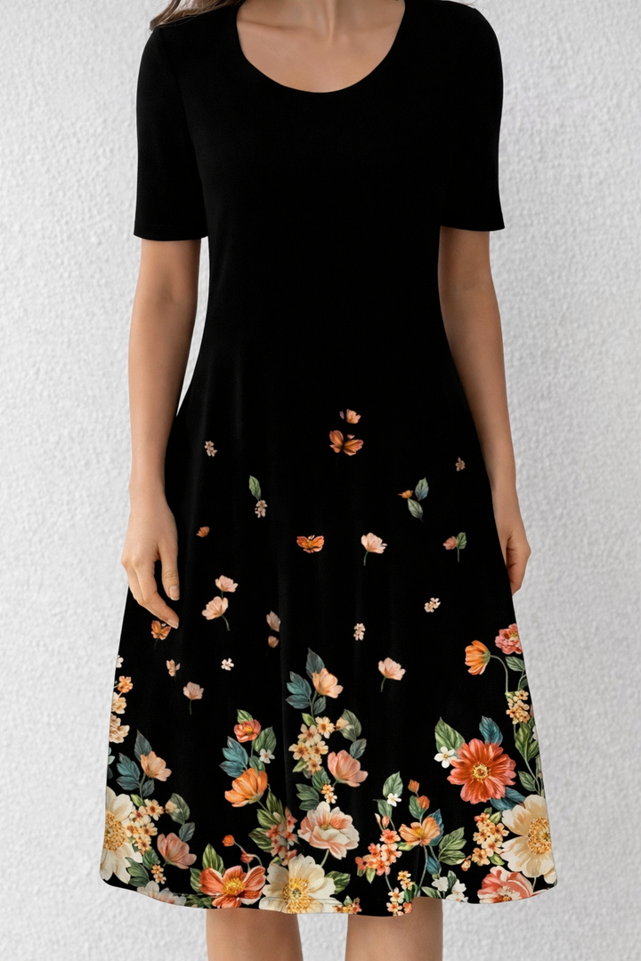 Women's Elegant Floral Midi Dress