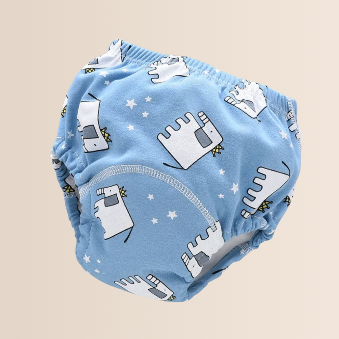 Potty training essentials: 6-layer reusable pants for toddlers. Absorbent, leak-proof, comfort fit.