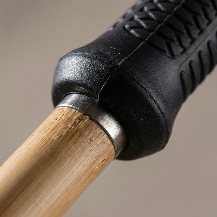 Portable bamboo trekking pole, folding for compact travel & hiking. Lightweight walking stick for outdoor adventures.