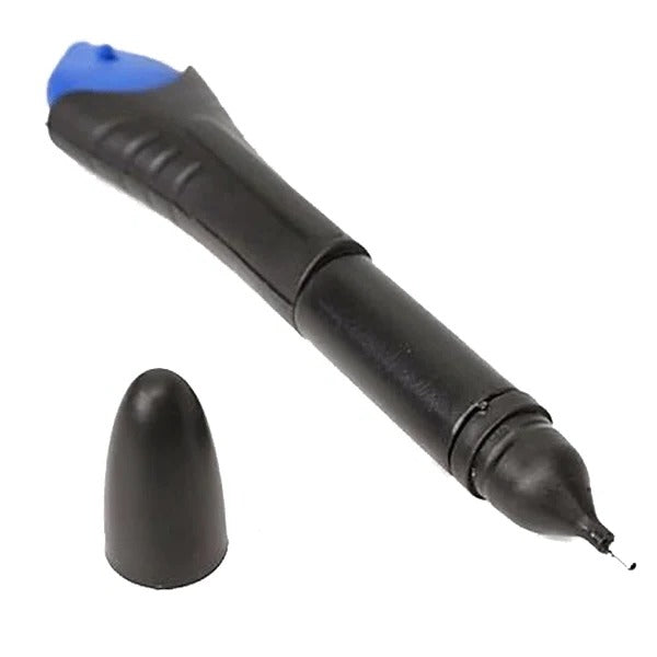 "5 Second Super Glue with pen-like design, UV light technology for precise, quick repairs on glass, metal, wood, plastic."