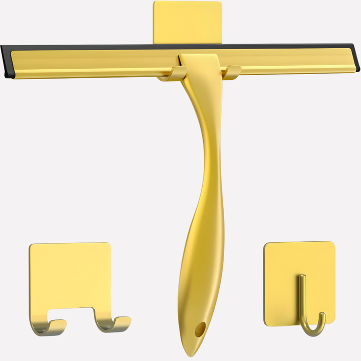 Durable stainless steel squeegee for easy cleaning of shower glass, windows, and tiles. Achieve streak-free surfaces.