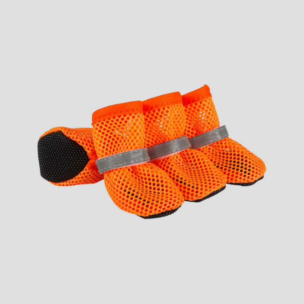 Set of anti-slip paw protector shoes for dogs & cats in various sizes, offering superior grip & protection.