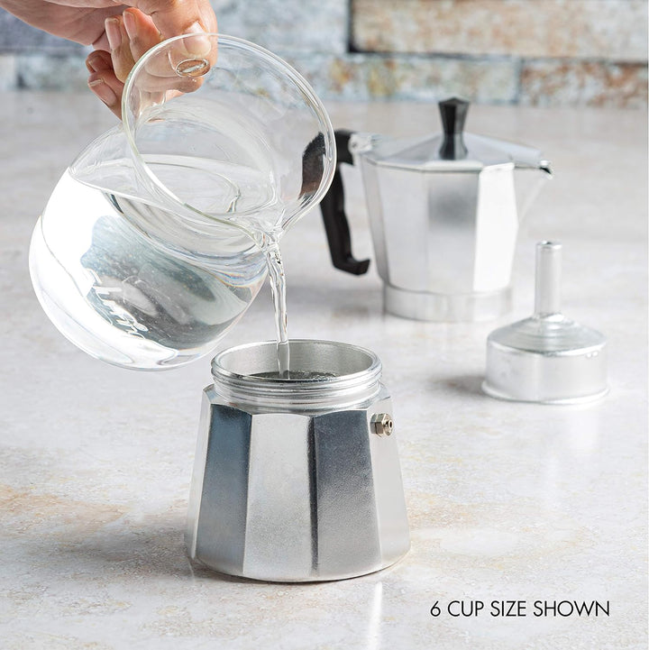 6 - Cup Aluminum Stovetop Espresso Maker - Lexians