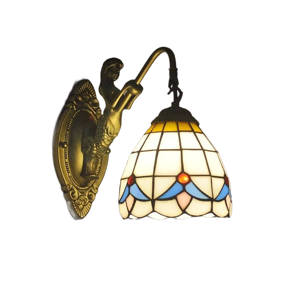 Indoor LED wall light with mermaid glass, adding artistic flair to any room.
