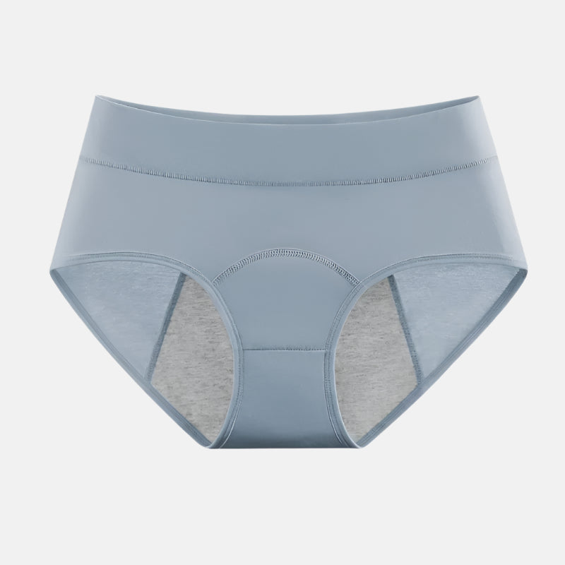 Soft high-waist cotton blend leakproof panties for daily comfort during periods or light incontinence.