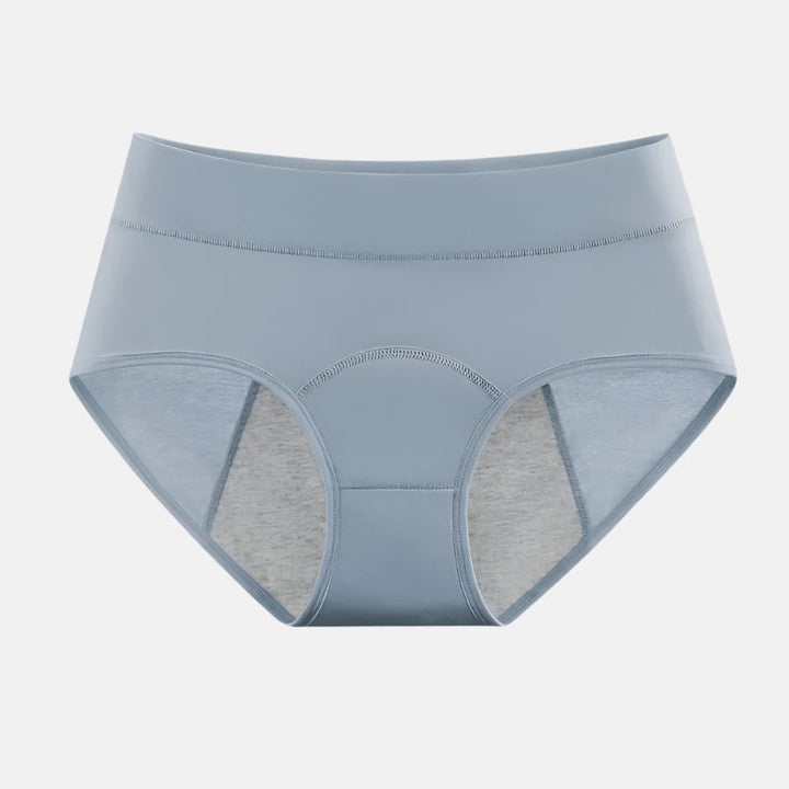 Soft high-waist cotton blend leakproof panties for daily comfort during periods or light incontinence.