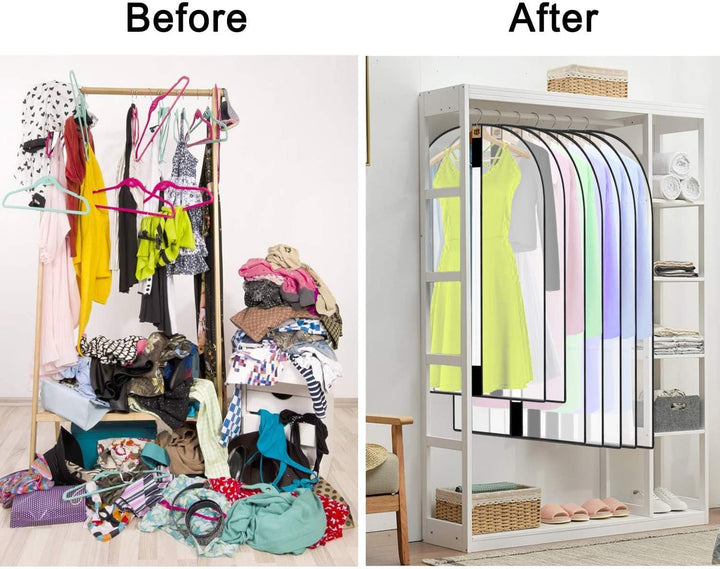 Breathable 71-inch garment bag for long dresses, safeguarding against dust & moisture.