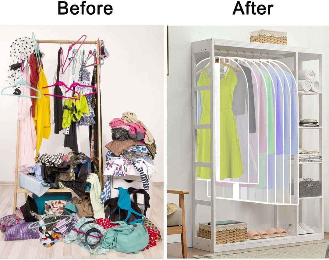 Versatile 71" long garment bag for dresses, ideal for home storage or travel protection.