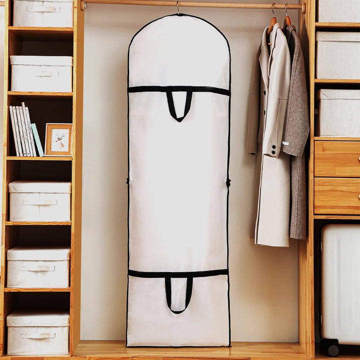 Heavy-duty 71-inch dress bag, perfect for storing long wedding dresses & ball gowns.