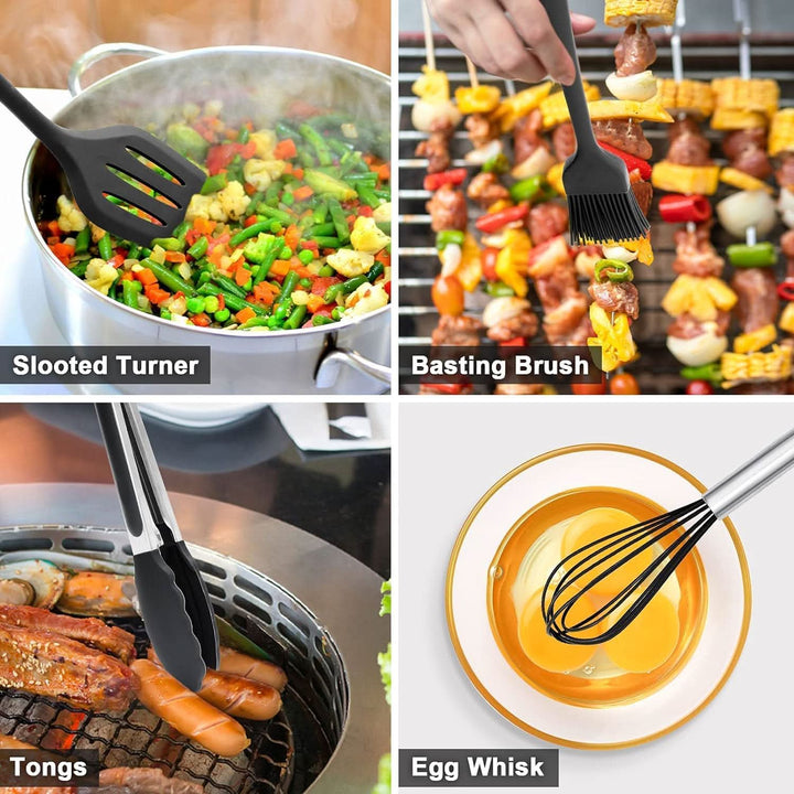 Premium unisex silicone kitchen accessory set, 15 versatile pieces for all your home cooking needs.