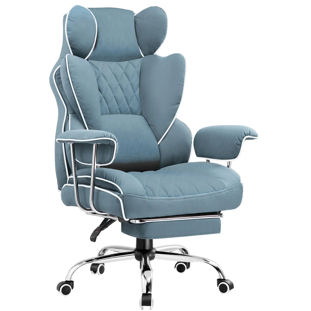 Unisex Ultimate Comfort Gaming Chair for larger body types, heavy duty design, black PU leather.