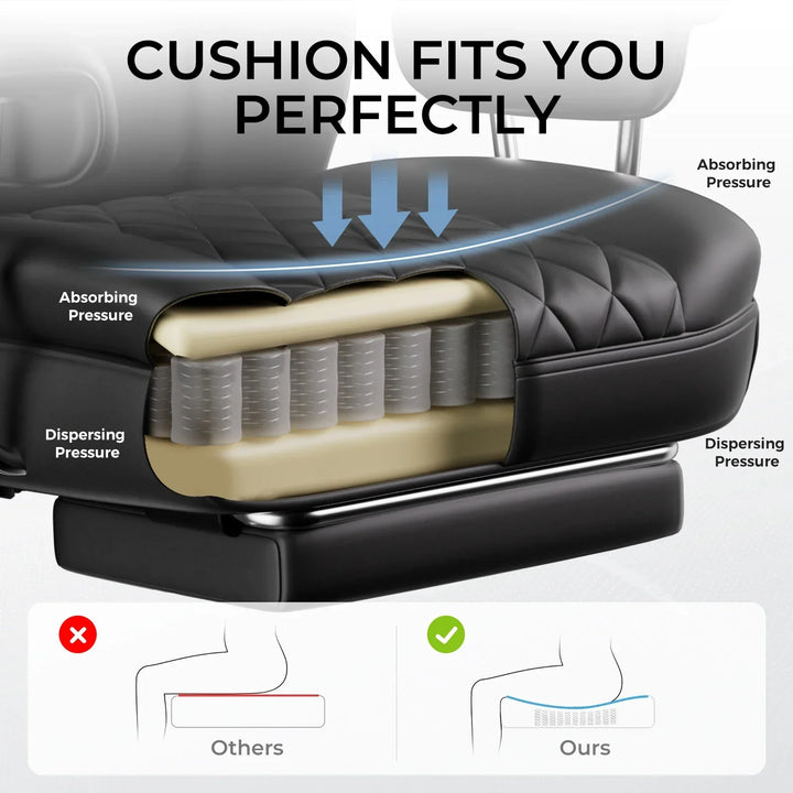 Comfortable swivel computer chair, ultimate gaming experience for larger body types.