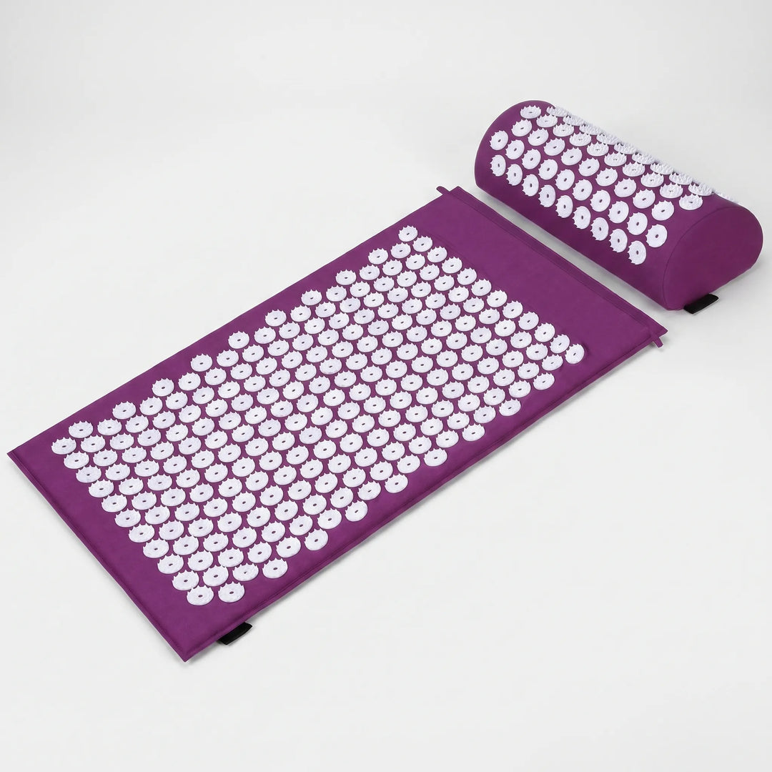 Acupressure mat for back pain relief, featuring thousands of massage points to ease muscle tension and soreness.