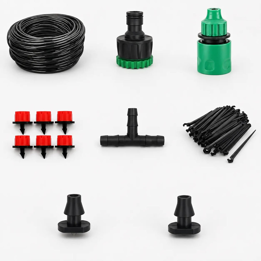 Automatic watering adjustable drippers for garden and potted plants; essential gardening tool.