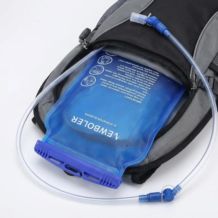 Durable BPA-free hydration reservoir nestled in a hiking backpack, ready for outdoor adventures & sports.