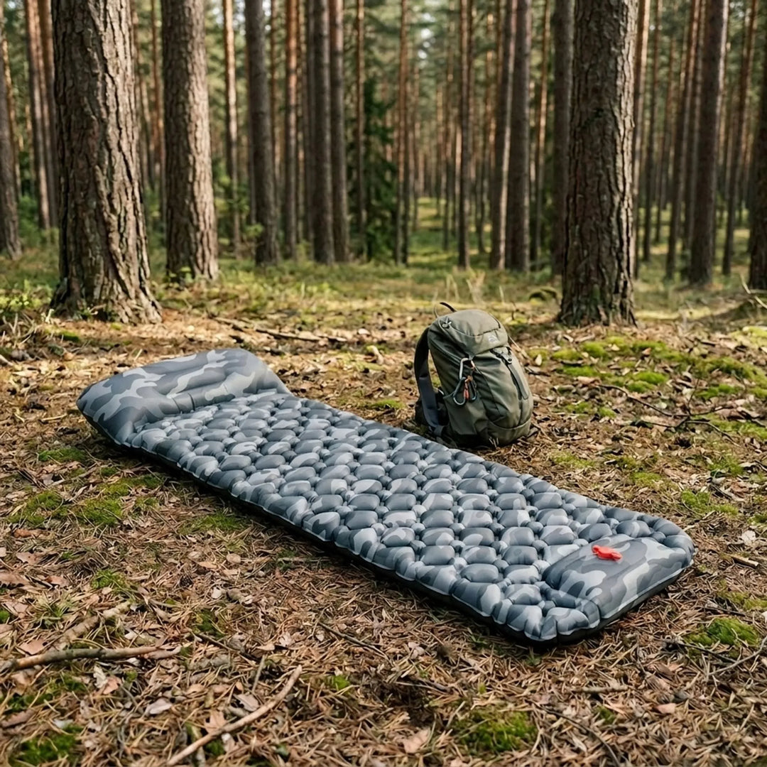Unisex ultralight backpacking sleeping pad for comfortable camping & hiking. Inflatable outdoor gear for travel.