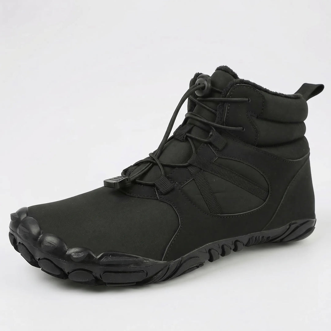 Women's fleece-lined barefoot ankle boots, natural comfort, winter hiking.