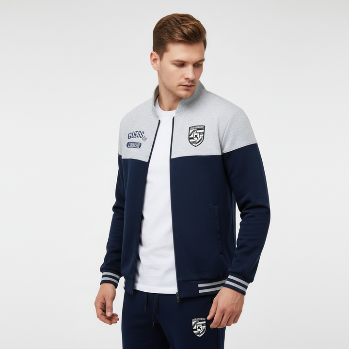 Stylish men's baseball track suit in an athletic two-piece design, ideal for activewear.