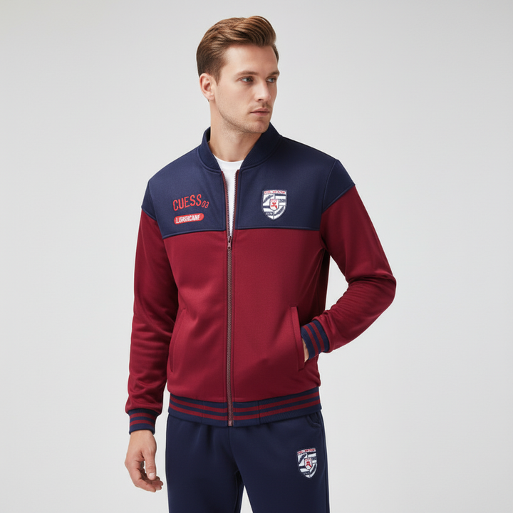 Versatile men's sporty baseball tracksuit, a two-piece set for athletic wear & casual fashion.