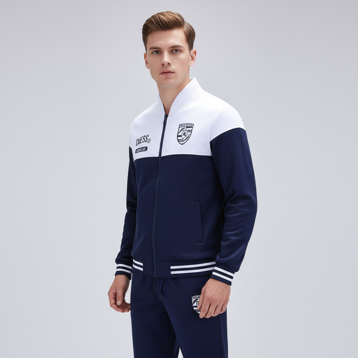 Modern men's baseball style tracksuit for active lifestyle, providing comfort and style.
