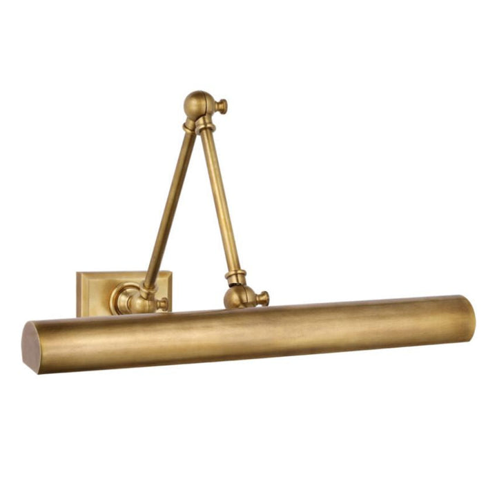 Decorative 12" adjustable LED wall light. Brass finish, ideal for modern art and picture lighting displays.