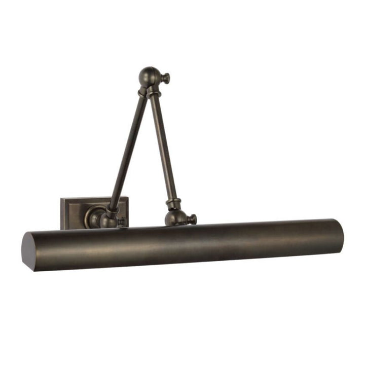 12 inch adjustable LED picture light. Brass finish, dimmable wall lighting perfect for art displays & decor.