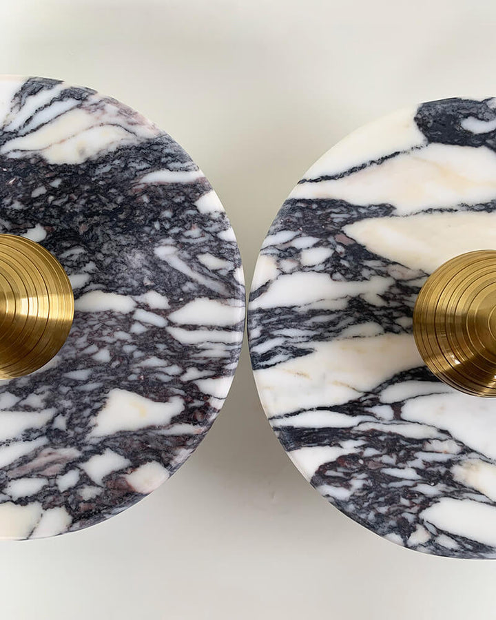 Decorative marble LED wall light, 9", vintage design, warm light for an elegant home ambiance.
