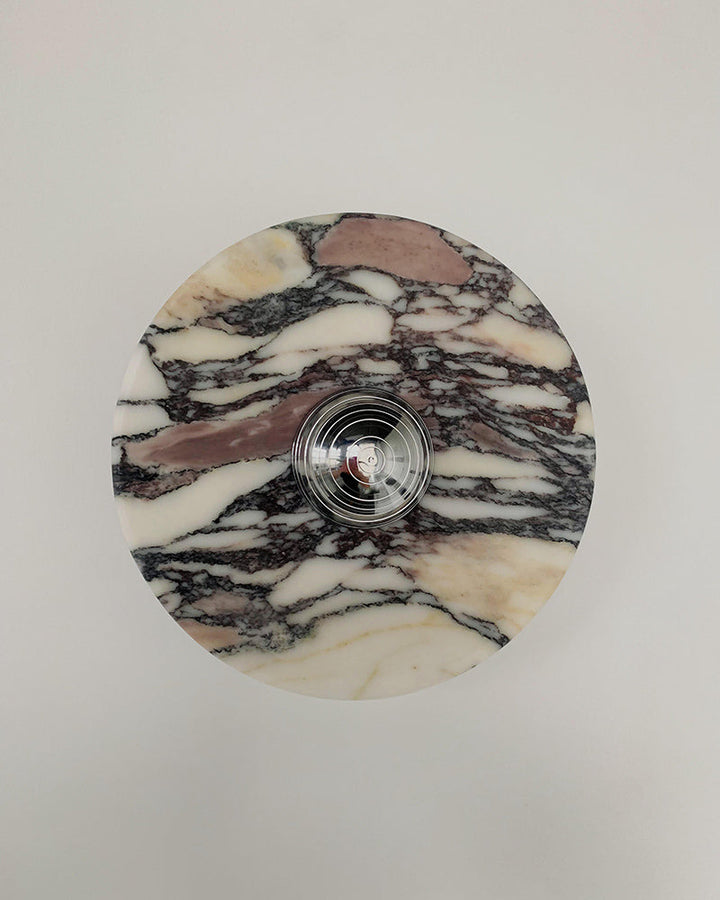 Elegant 9-inch marble LED wall light, vintage style, natural stone for sophisticated decorative lighting.