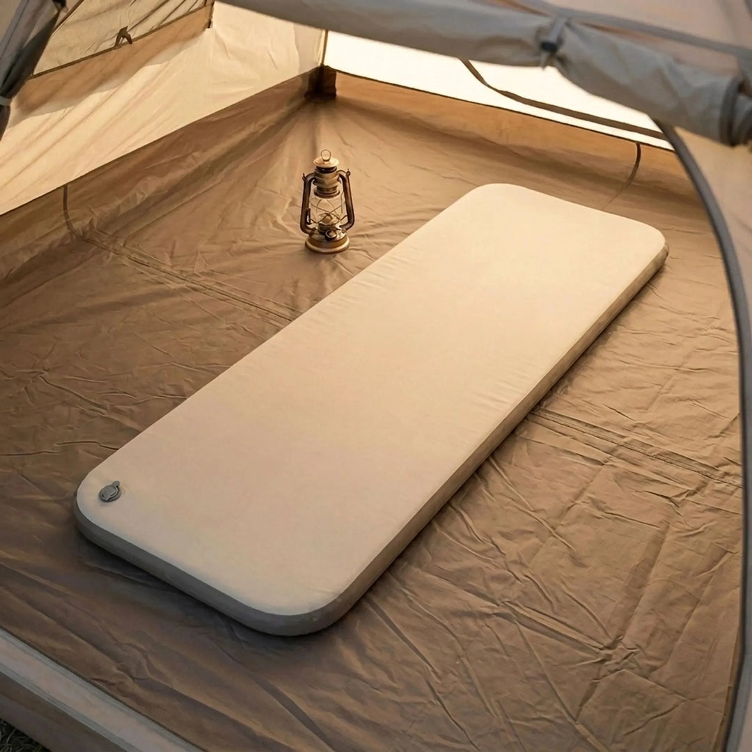 Unisex portable inflatable camping air mattress, ideal for outdoor travel & hiking comfort.