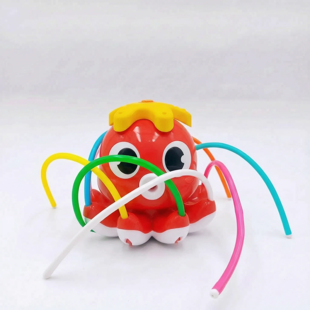 Adorable cartoon octopus sprinkler, a fantastic outdoor water toy for kids' summer backyard fun & active play.