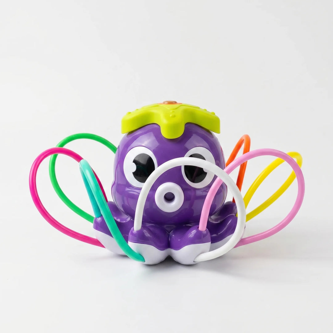 Easy-to-use kids' octopus sprinkler, bringing exciting outdoor water play and summer fun to any backyard.