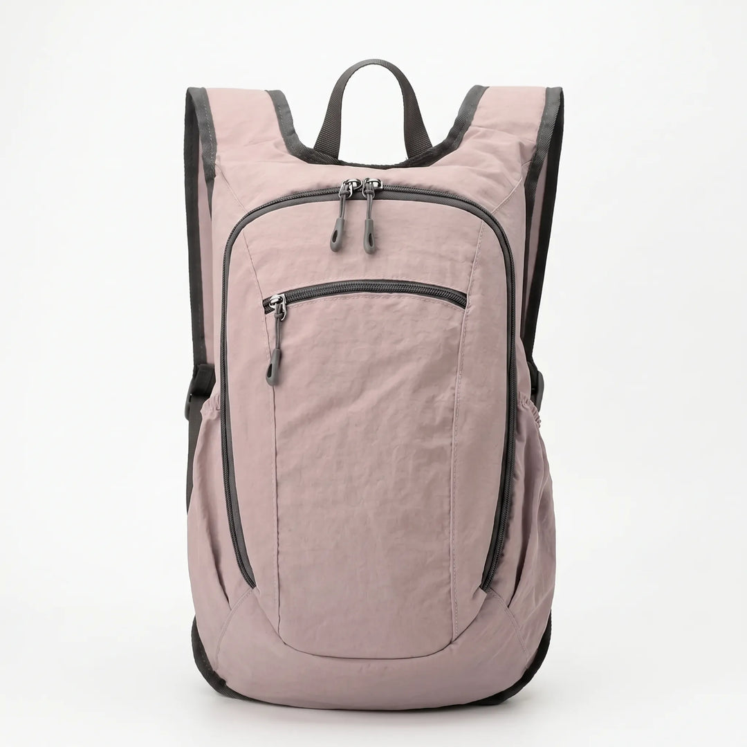 Lightweight oxford cloth backpack, designed for comfort and versatile use, rear view.