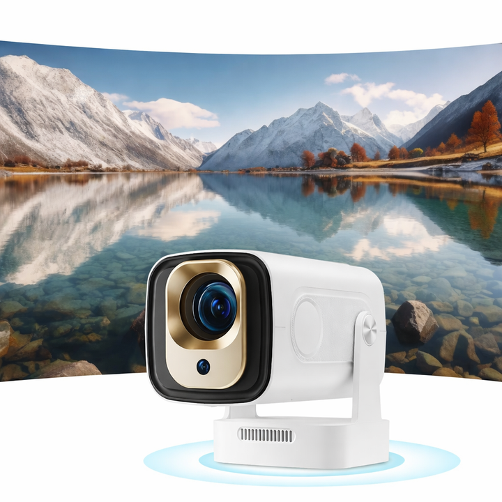 Tavvitaimp18 4K smart projector, perfect for home theater, gaming, & streaming with Android OS.