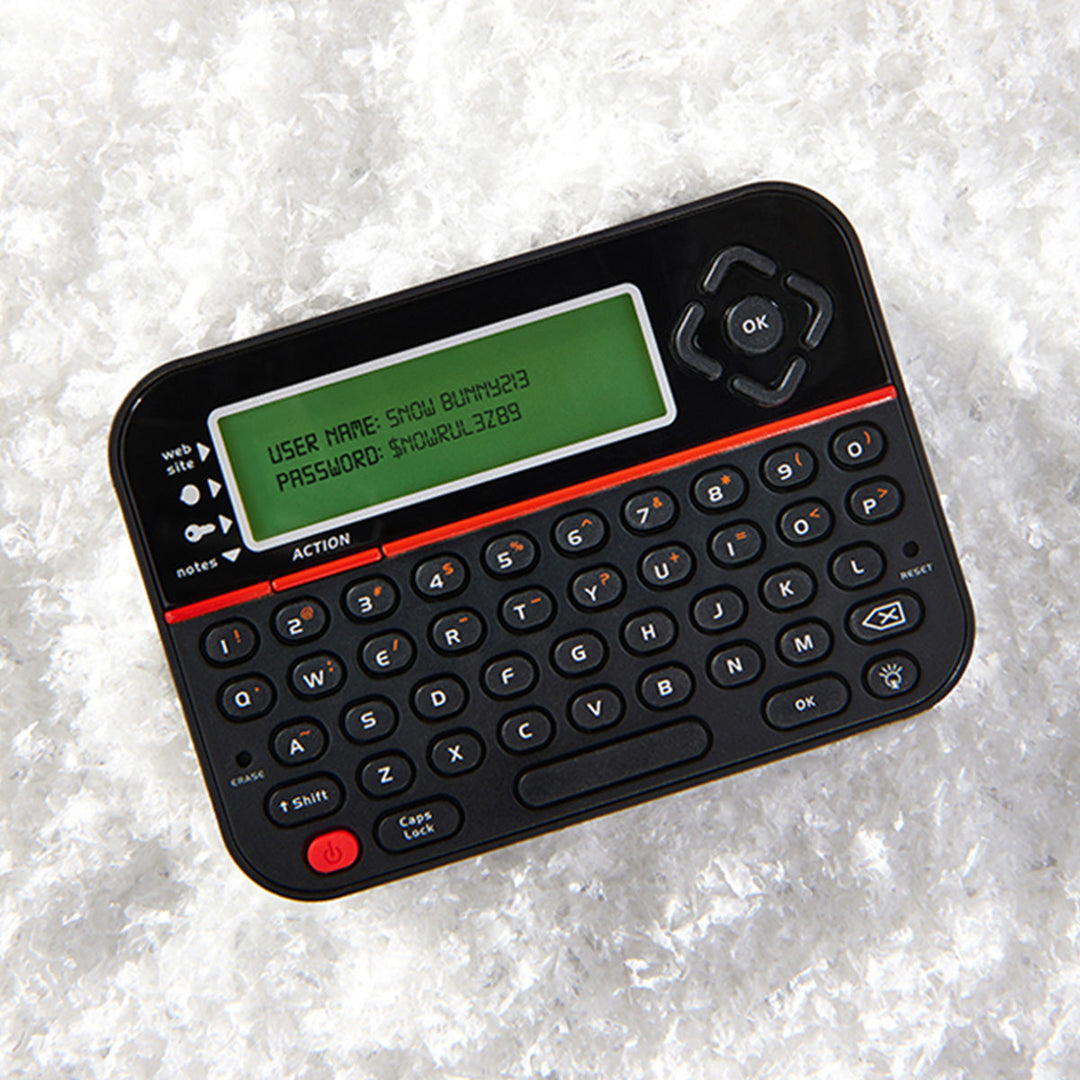 Portable digital password manager and security vault, ideal for offline data protection.